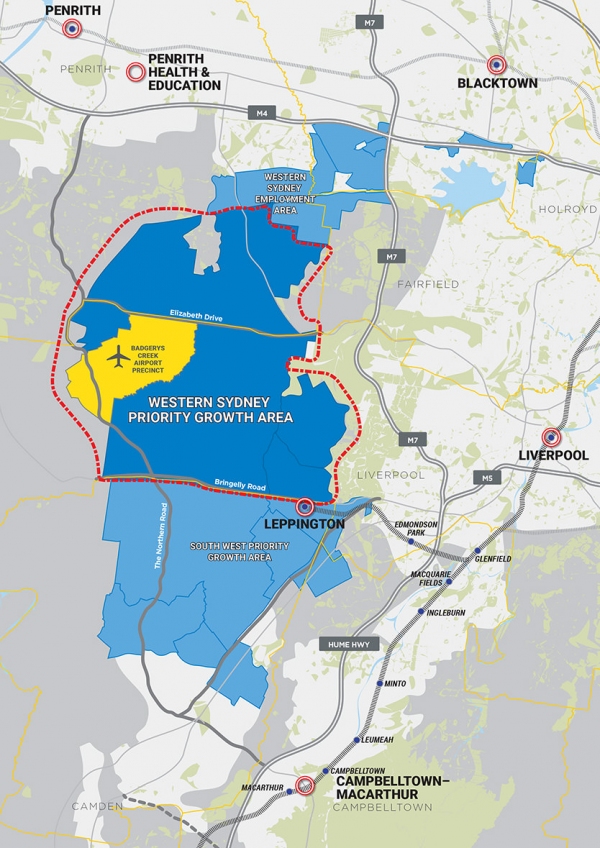 The priority growth area of Western Sydney.